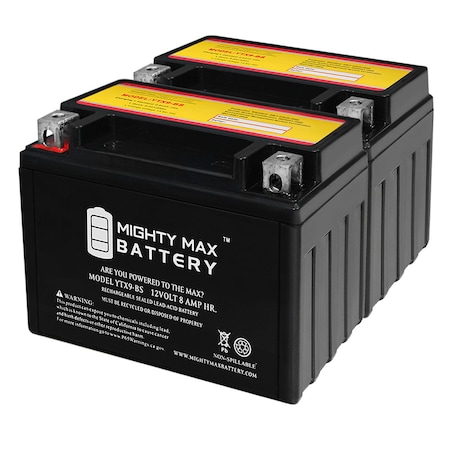 YTX9-BS SLA Replacement Battery Compatible With Kawasaki Ninja 400, ABS 08-22 - 2PK